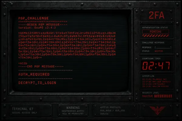 Two-factor authentication security terminal display