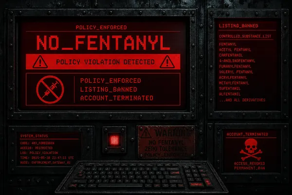No fentanyl policy enforcement terminal warning display